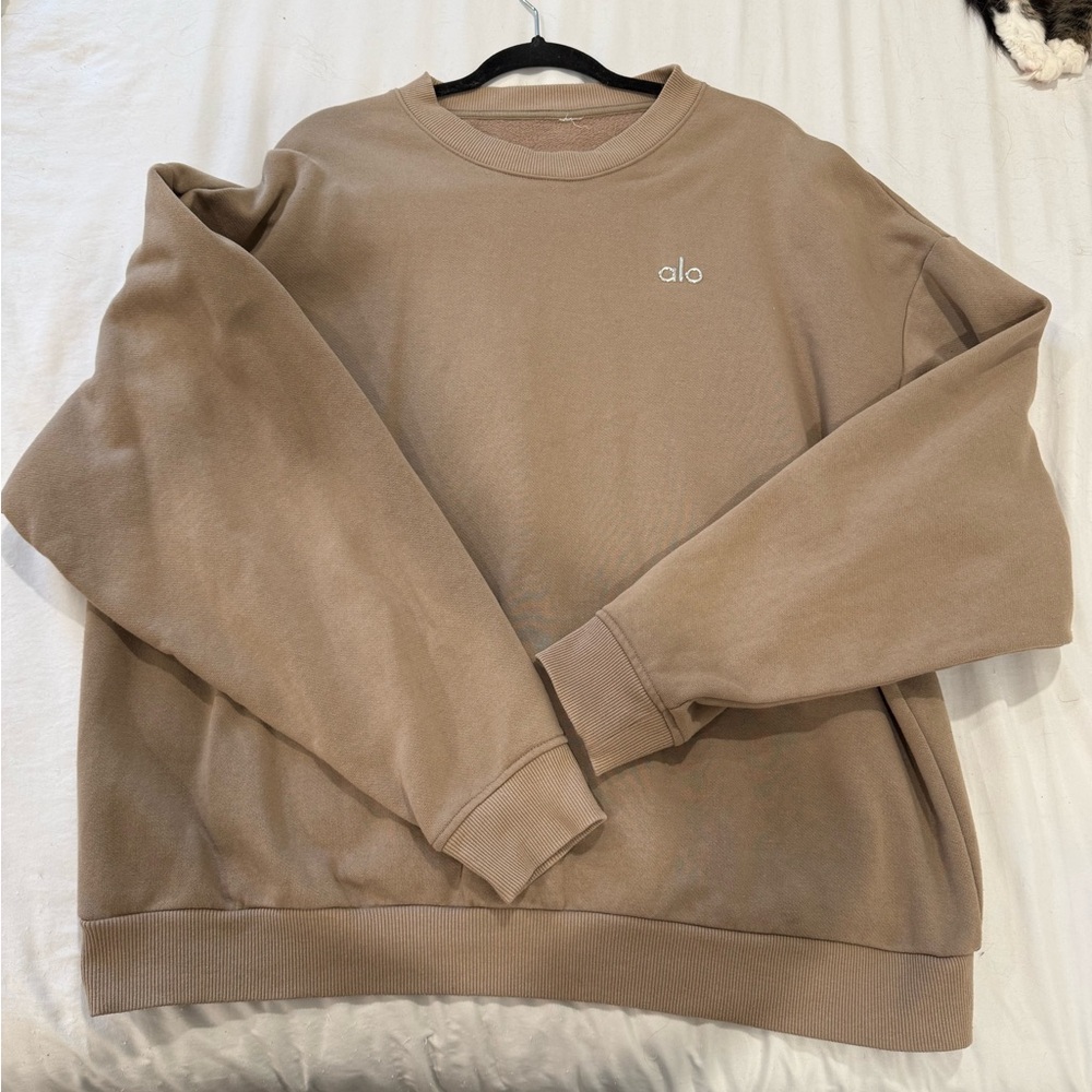 ALO Yoga Men's Tan Crewneck Sweater - Size L?